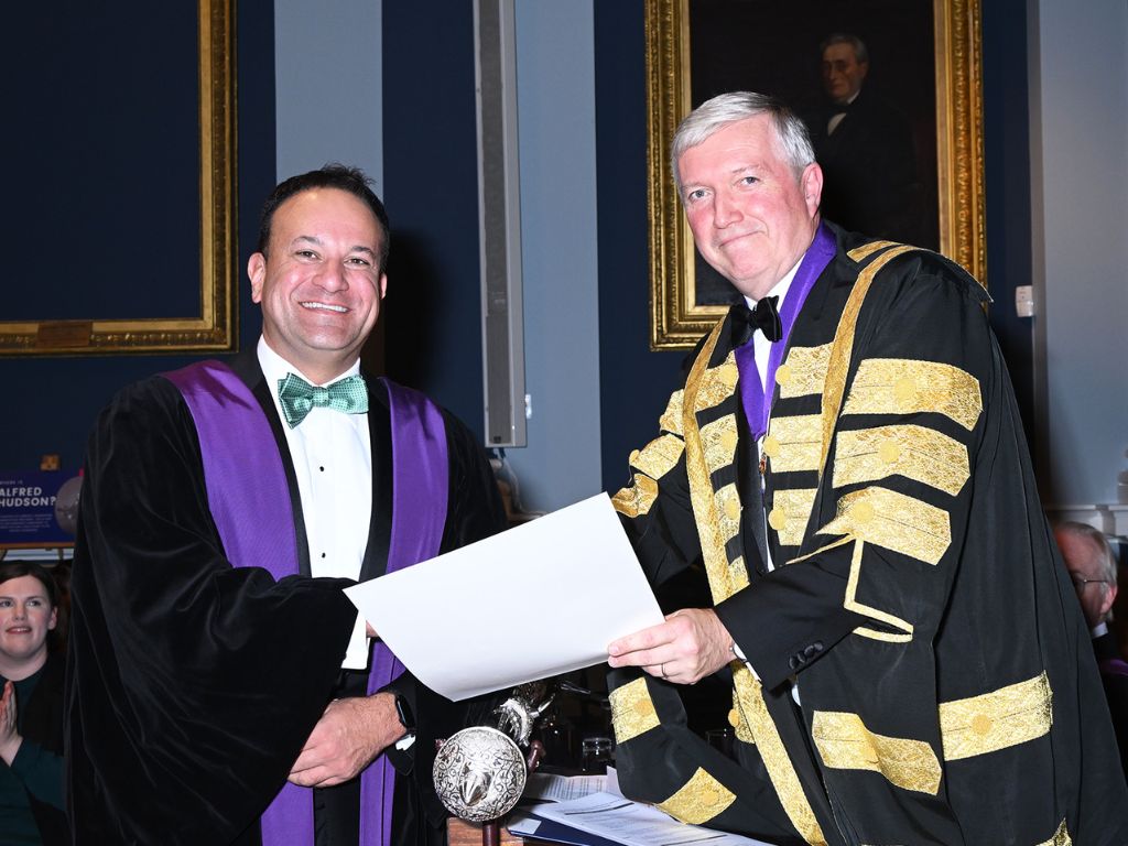 Deputy Dr Leo Varadkar receiving the RCPI Honorary Fellowship